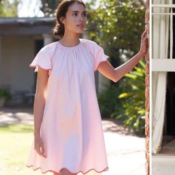 Pink Ruffled A-line Mini Dress - Picture 3 of 7